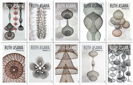 100 Neutral Forever Stamps Ruth Asawa Art Forever Stamps for Mailing Cards and Classic or Modern Minimal Wedding Invitations